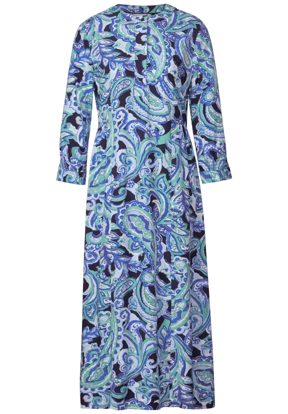 Print Midikleid - intense aqua