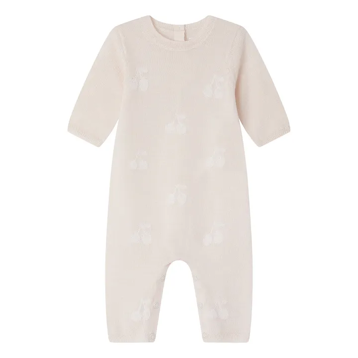 Bonpoint Combinaison Laine Cerises Tilouana | Rose poudré