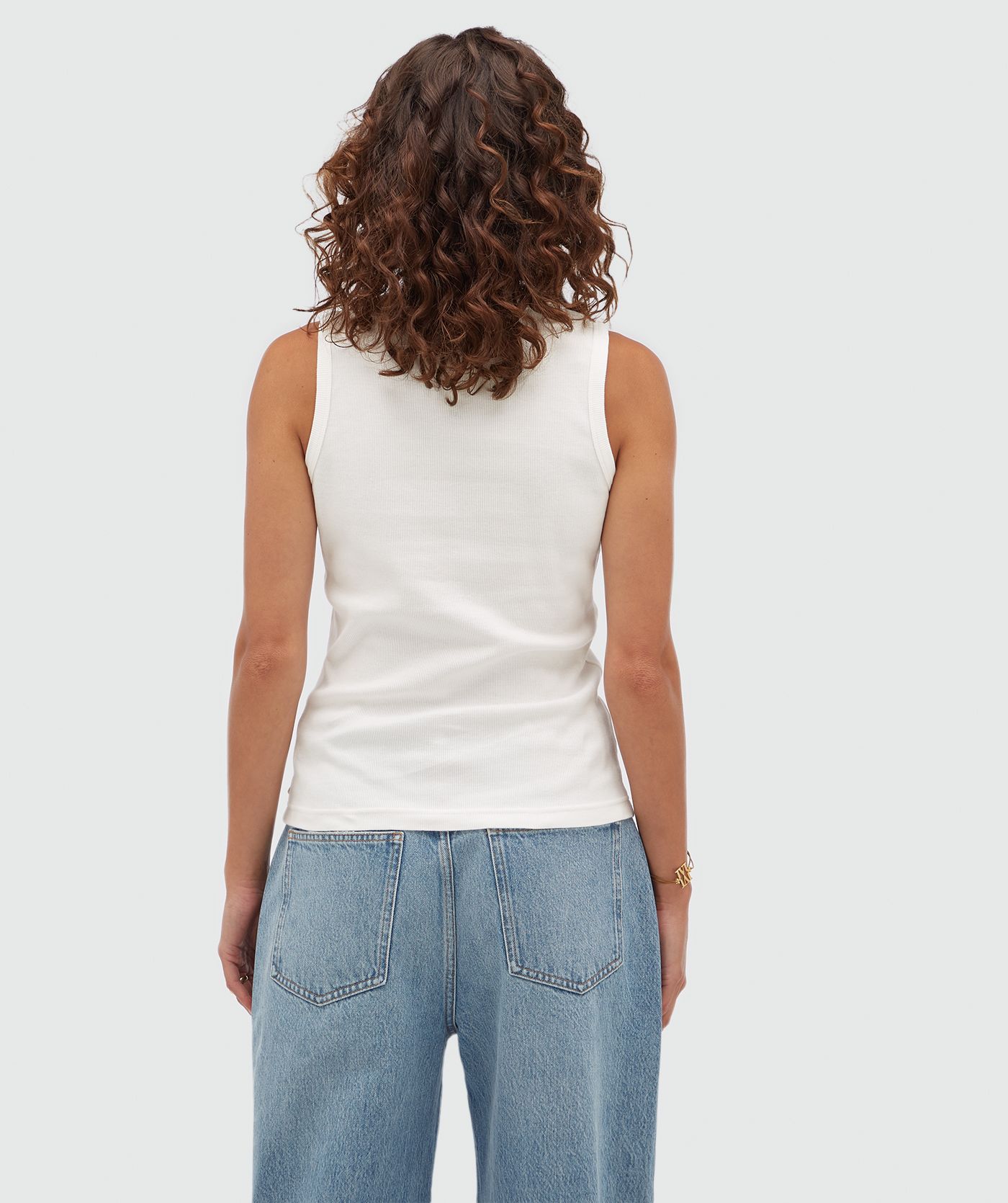 JV-CALIX slim fit top met kralen details - off white