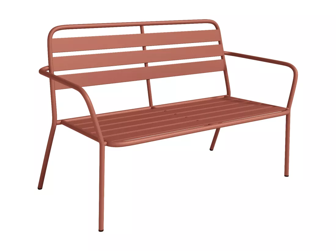 Banc de jardin en métal - Terracotta - MIRMANDE de MYLIA