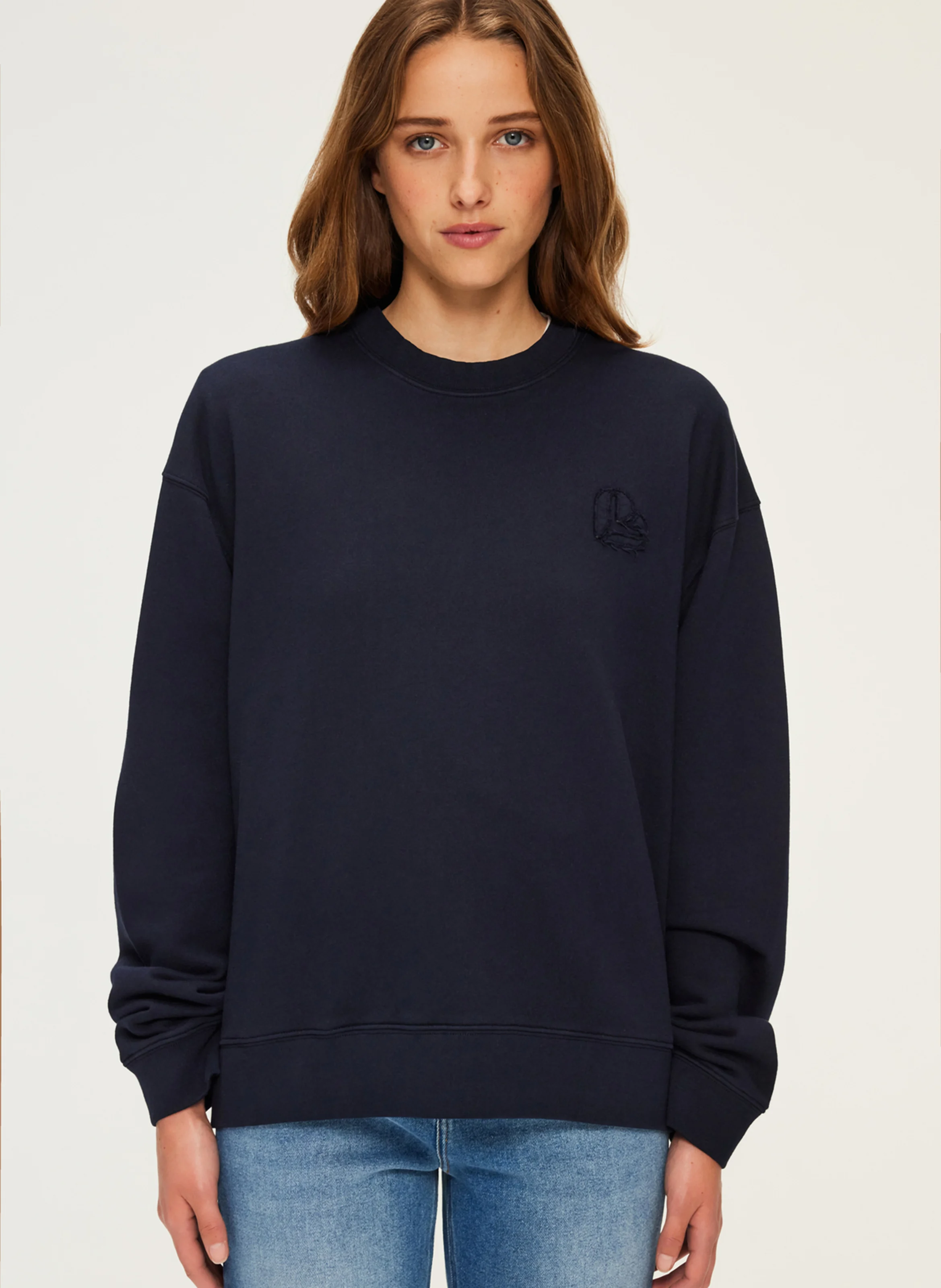 ABIGAELLE - Sweat col rond en coton | Bleu