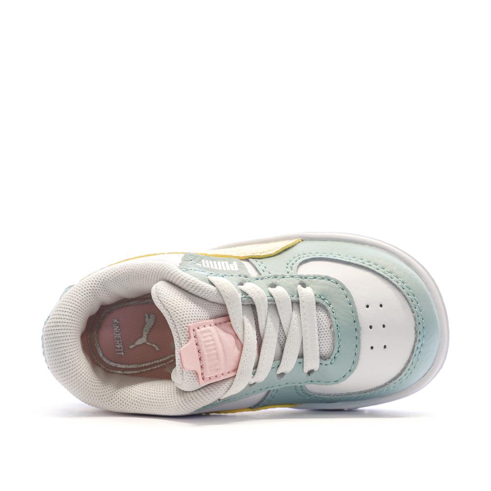 Puma Baskets Blanches/Vert d'Eau/Jaune Garçon/Fille Puma Cali Dream
