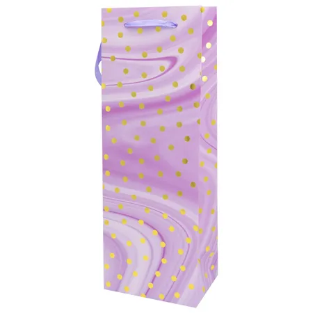 Idena Flaschentasche Dot lila 12x35x9cm FSC-Mix