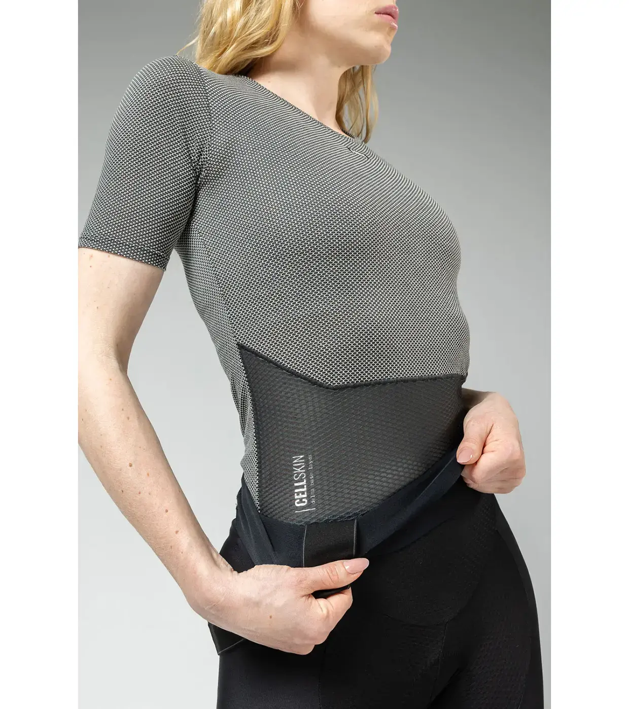 Gobik Cell Skin Ondershirt Korte Mouwen Grijs/Zwart Dames