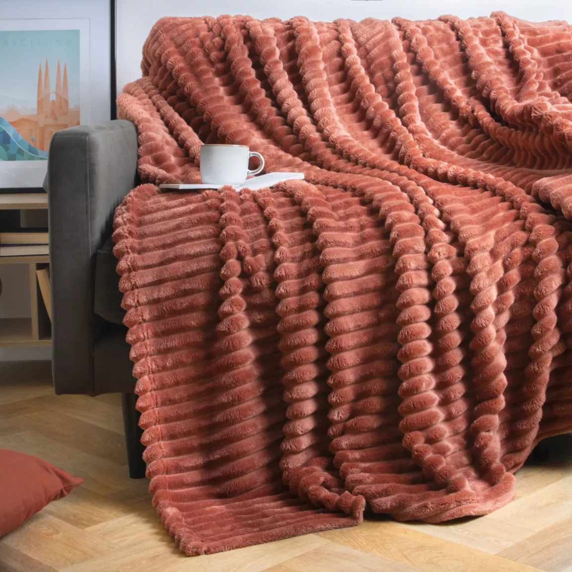Plaid doux (180 x 220 cm) Dune Terracotta
