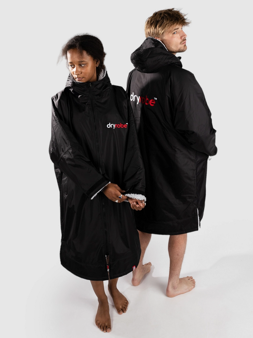 Dryrobe Advance Medium Long Sleeve Surf Poncho black grey