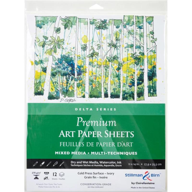 Sachet 12 feuil Delta 270g -27,9x35,5cm - Ivoire