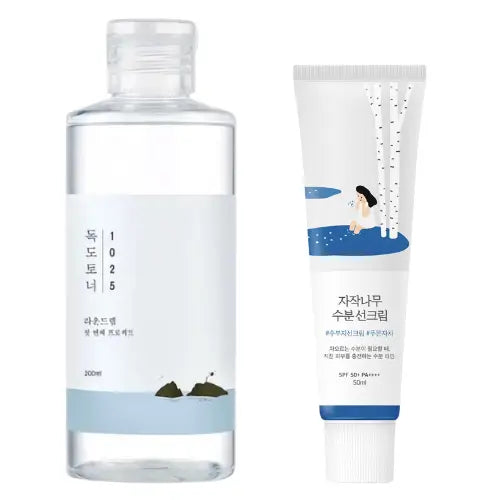 1025 Dokdo Toner + Birch Juice Moisturizing Sunscreen Set SPF50+