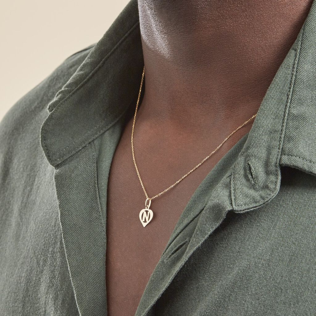 Pendentif Eudocie Coeur Lettre Or Jaune
