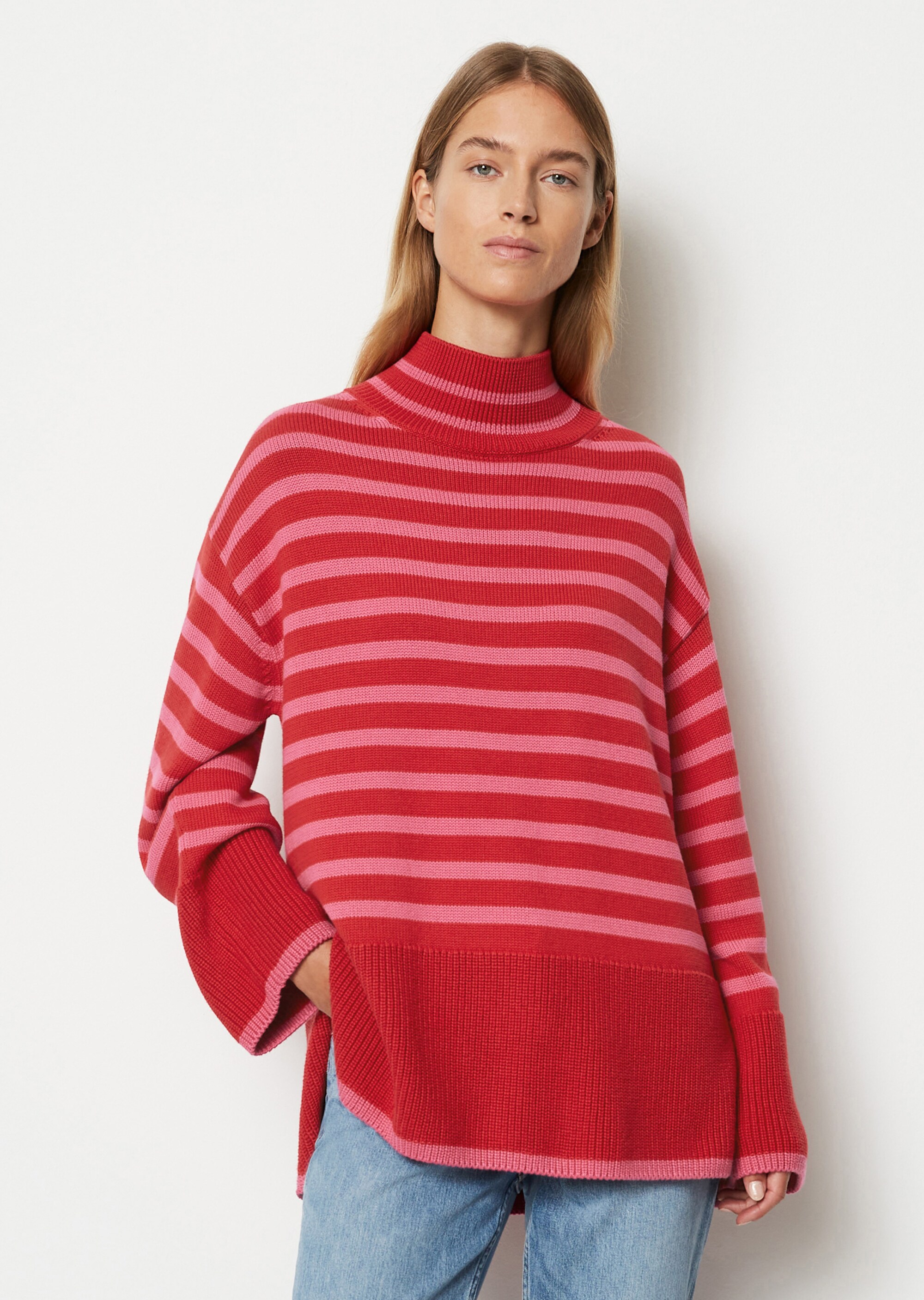 Oversize Strickpullovermit Streifen-Dessin