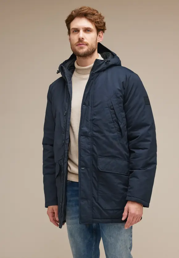 Warmer Parka mit Kapuze - midnight blue