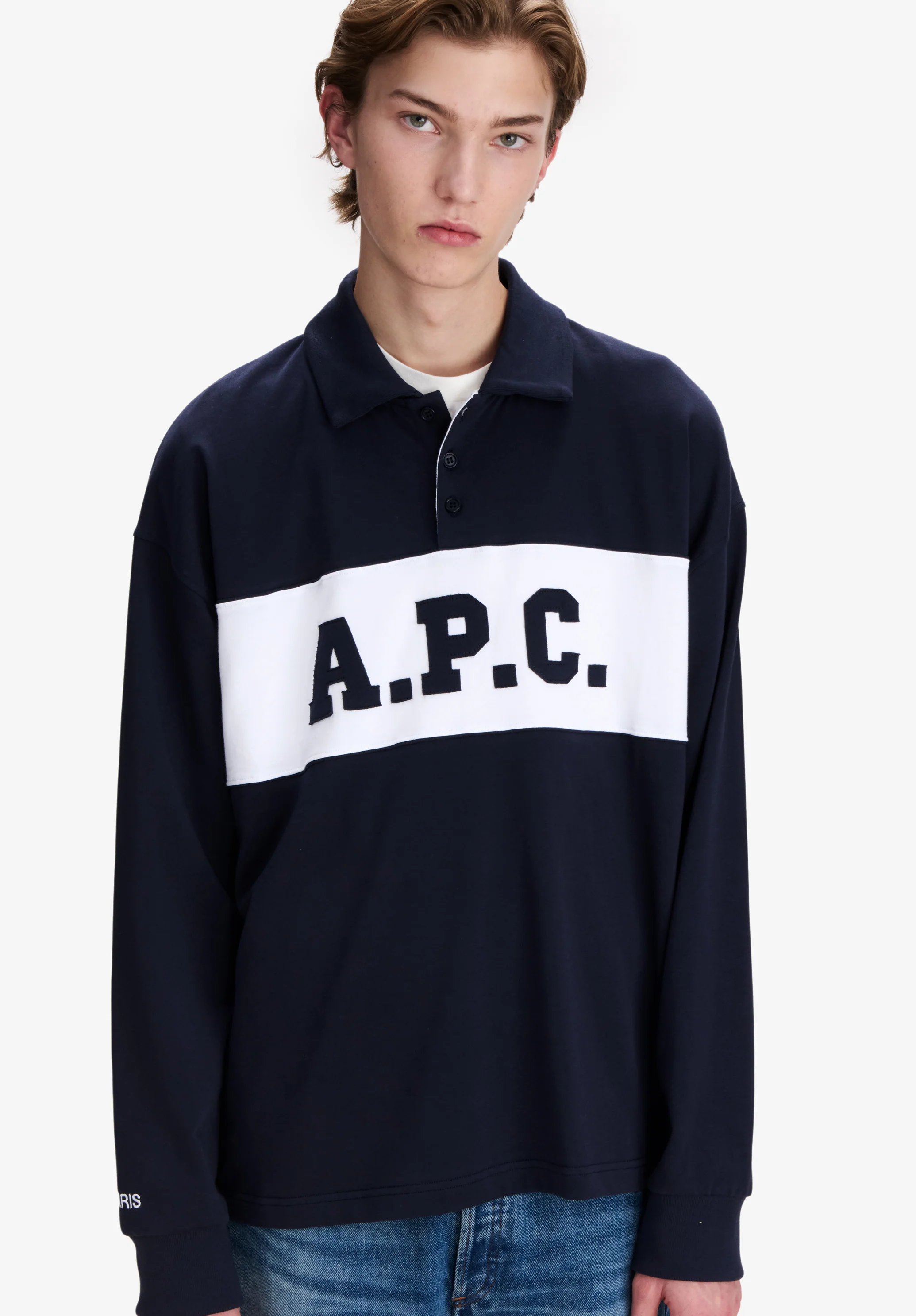Polo de rugby A.P.C. bleu marine - Dark navy