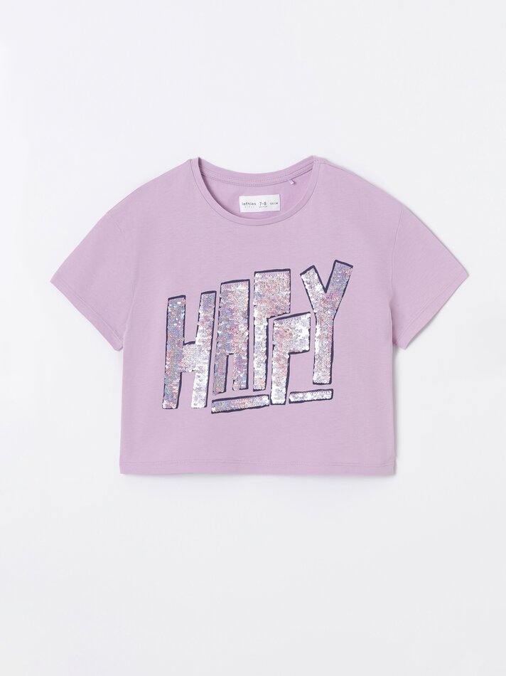 Camiseta de lantejoulas - Malva