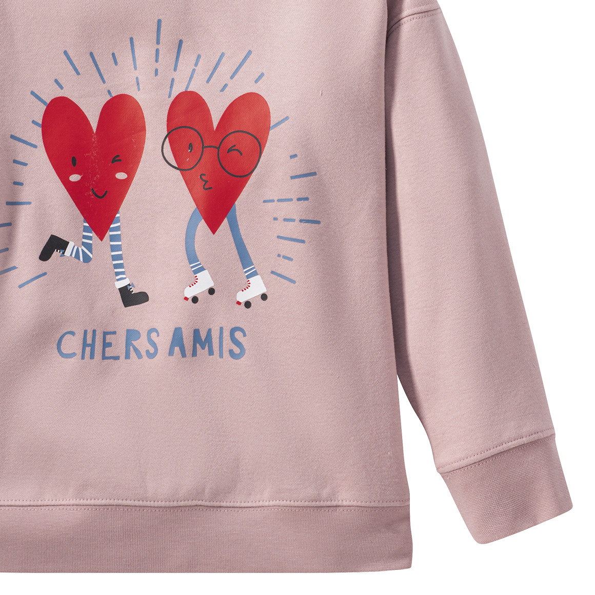 Topolino Mädchen Sweatshirt mit Herzchen-Print altrosa