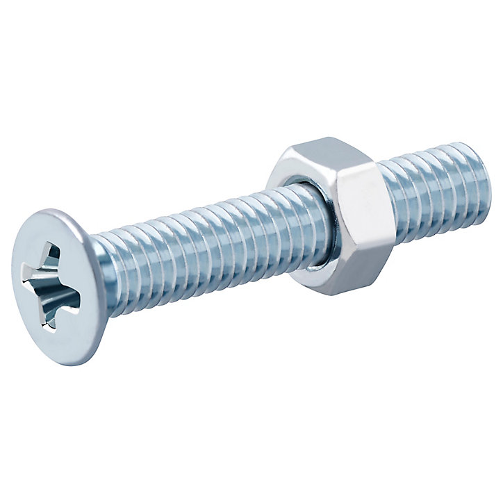 20 vis métaux tête fraisée acier zingué 3 x 20 mm
