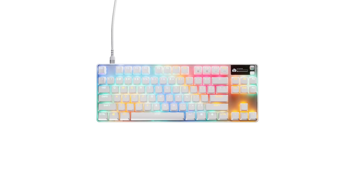 SteelSeriesApex Pro TKL Gen 3, gaming toetsenbord  (Wit, US lay-out, SteelSeries OmniPoint 3.0, RGB leds, TKL)