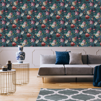 Vliesbehang Isabelle donkerblauw (108623)