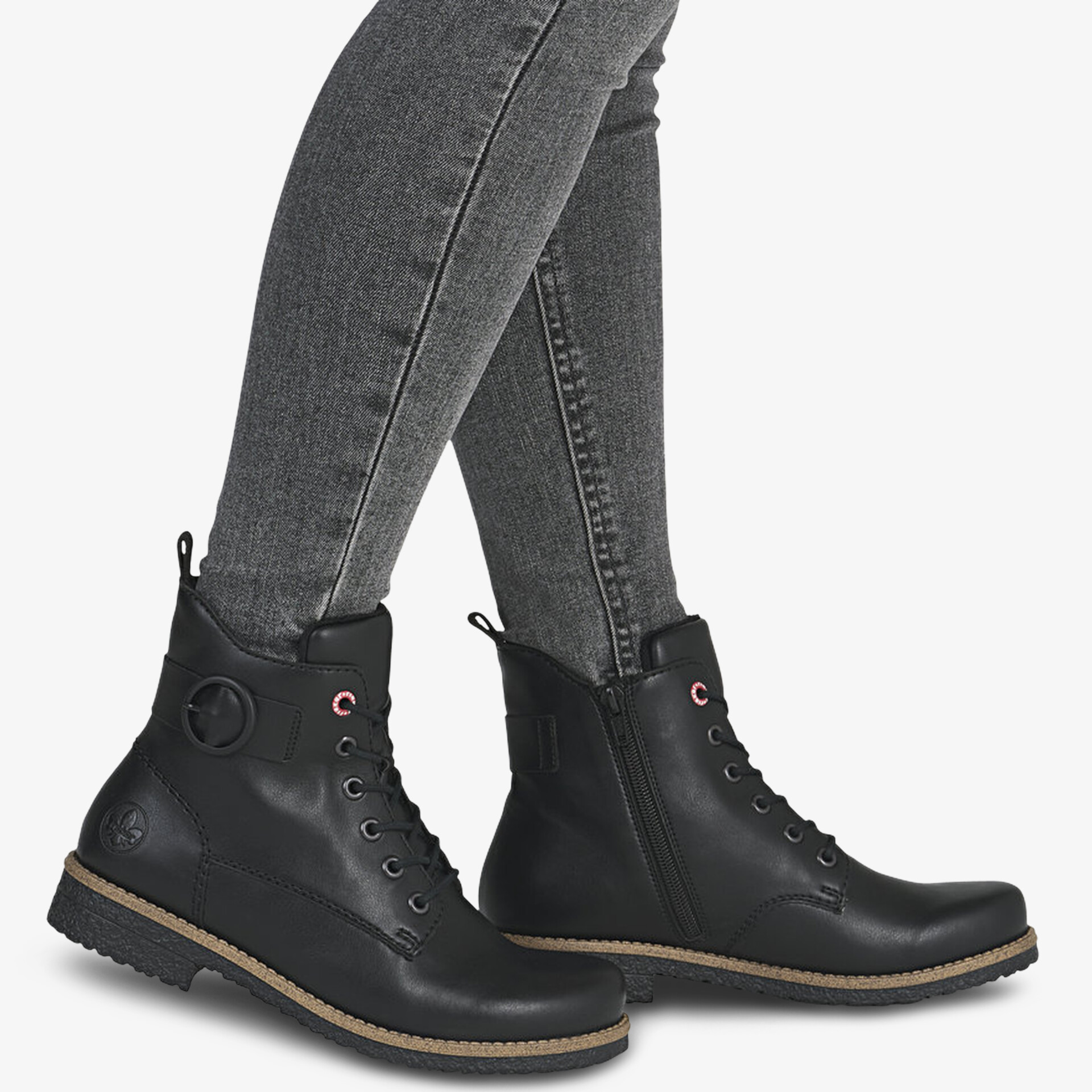 rieker Damen Schnürstiefeletten schwarz