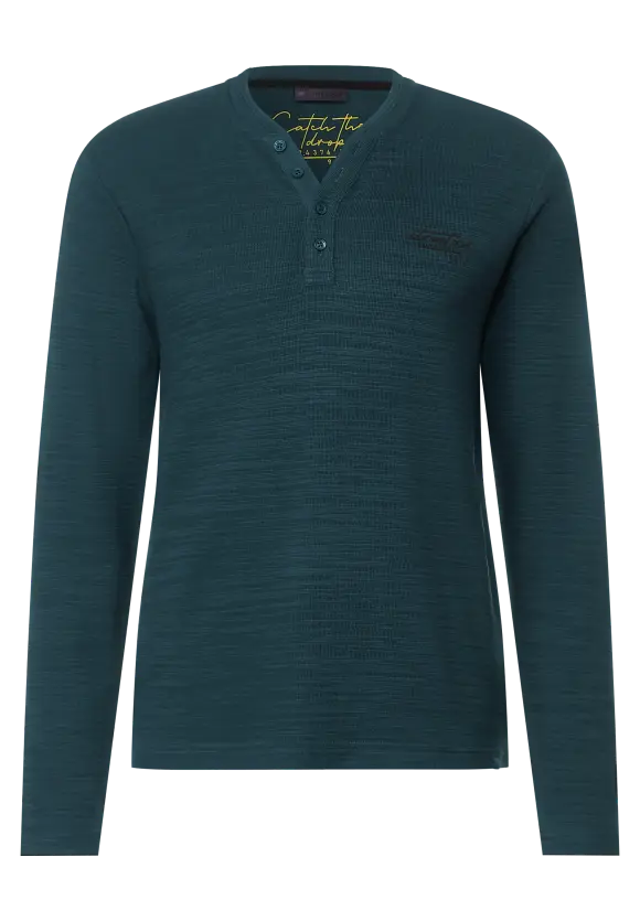Winterslub Langarmshirt - deep teal green