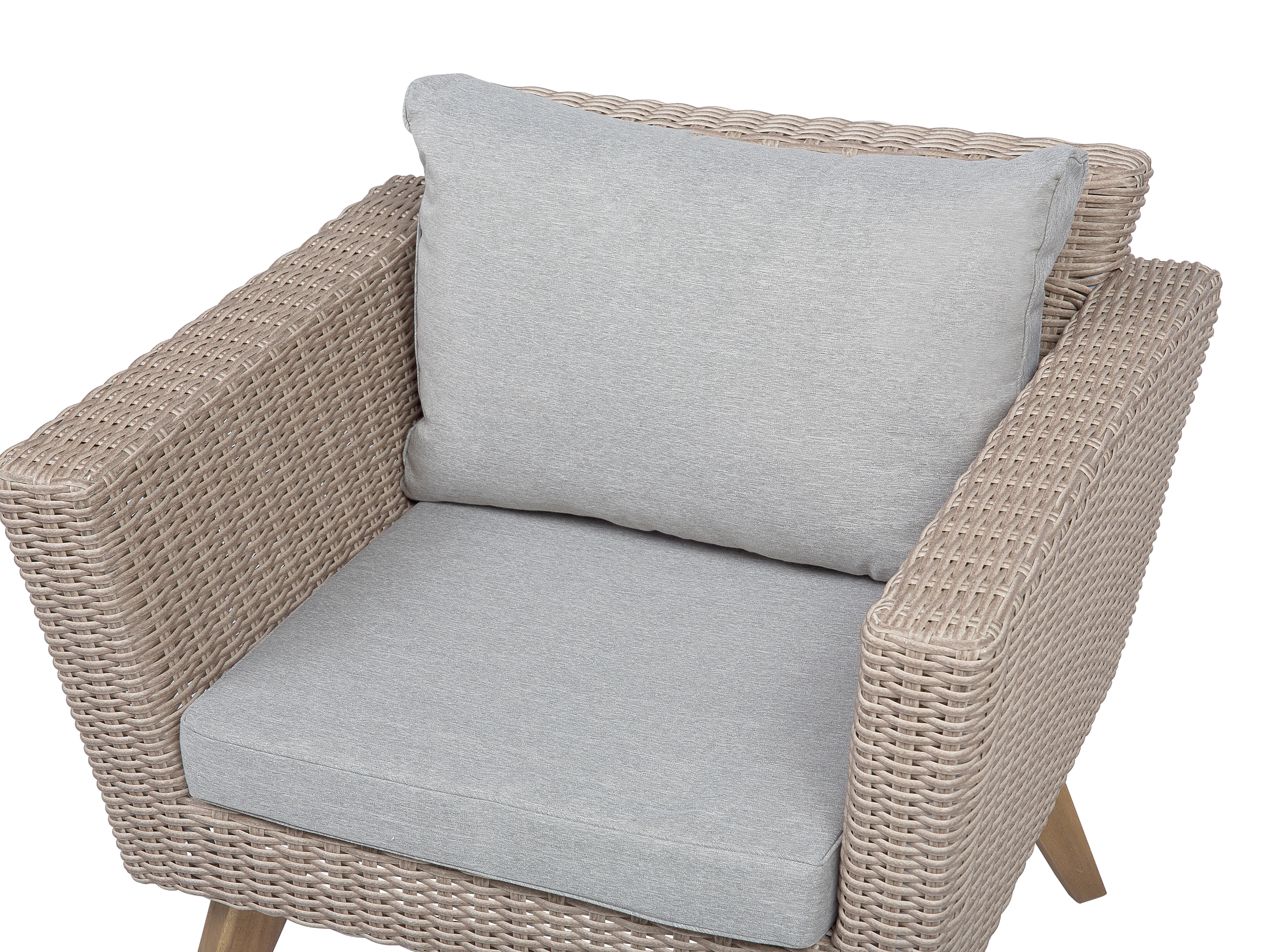 Loungeset met tafel 5-zits VITTORIA PE rotan Grijs
