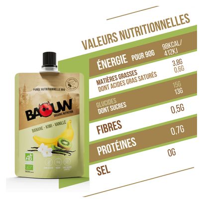 Purée énergétique Bio Baouw Banane/Kiwi/Vanille - 90g