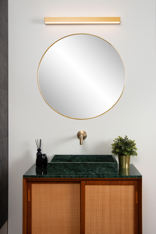 Lucide Alexa wandlamp LED badkamer small mat goud