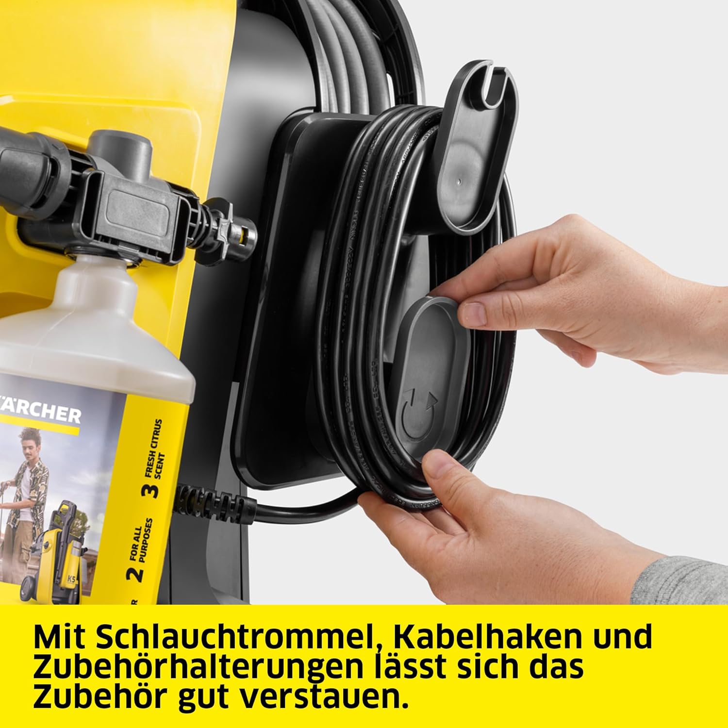 Kärcher Hochdruckreiniger K 7 Comfort Premium Connect Car & Home, max. 180 bar, Fördermenge: 600 l/h, Fläche: 60 m²/h, extra flexibler Hochdruckschlauch, Schlauchtrommel, App-Steuerung, Car & Home Kit