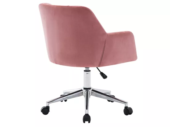Chaise de bureau - Velours - Rose - Hauteur réglable - PEGA de Pascal Morabito