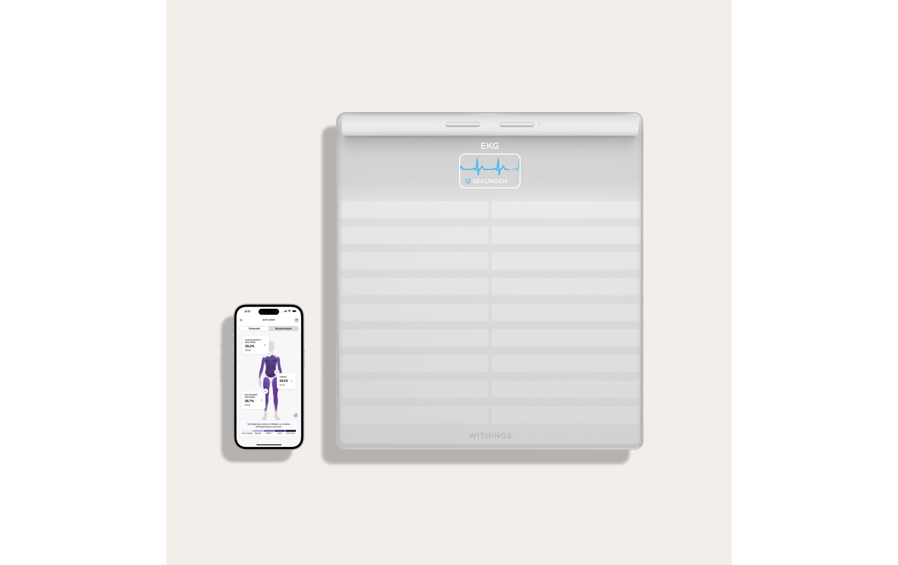 Körperanalysewaage Body Scan Weiss<br>Gesundheitsstation