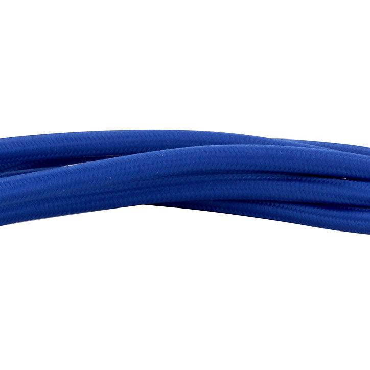 Câble textile 2 fils pour luminaire ou suspensions 0,75mm L.3m bleu Chacon