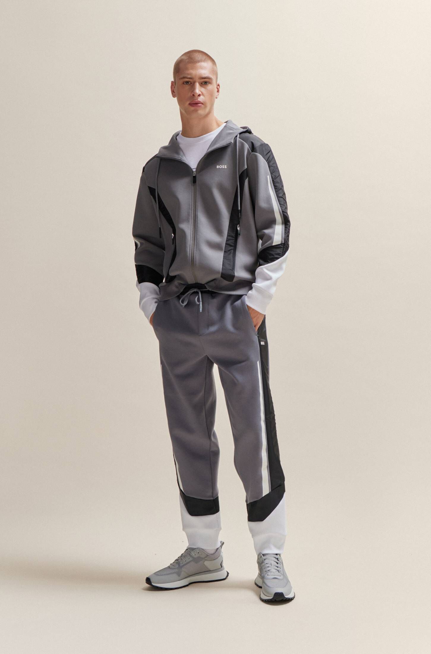 BOSS| Herren Sweatjacke SAGGON mit Kapuze Relaxed Fit