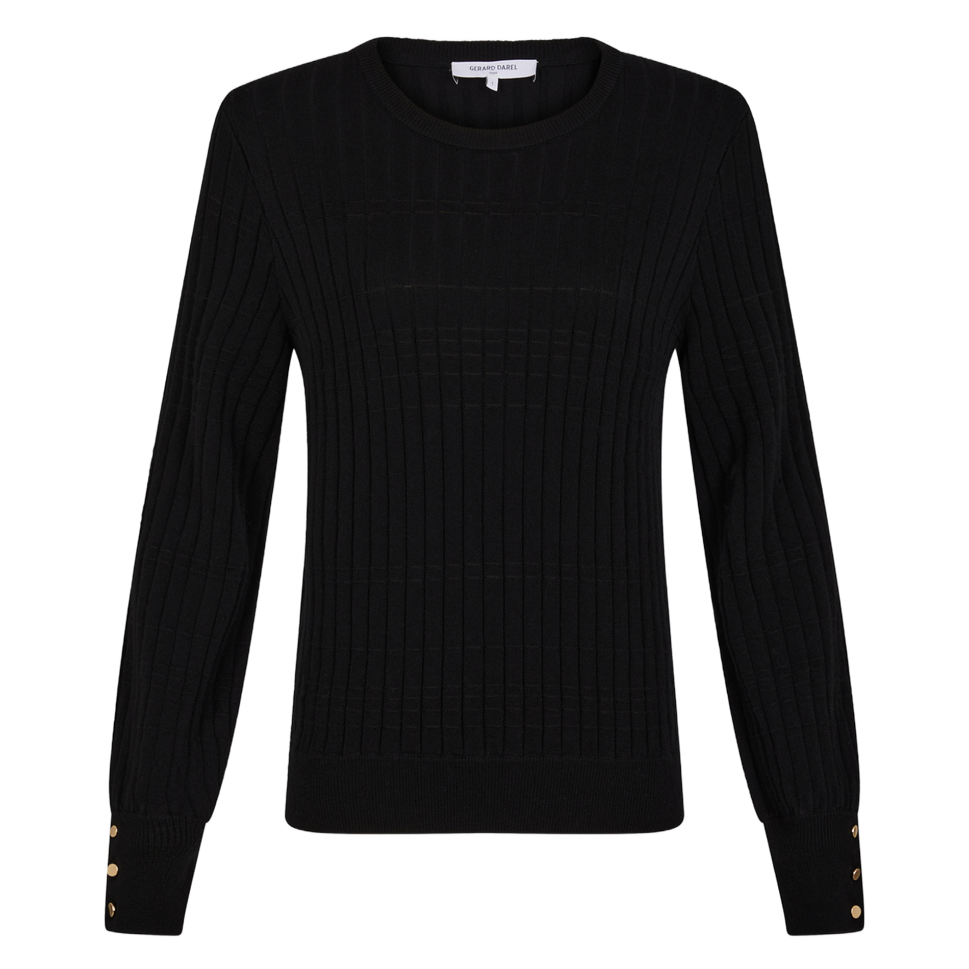 JEANNE - Pull col rond en laine mélangée | Noir