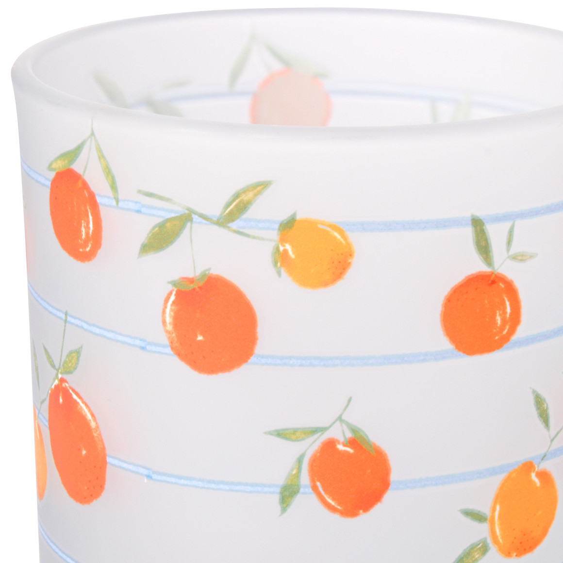 My Home Windlicht aus satiniertem Glas weiss / orange