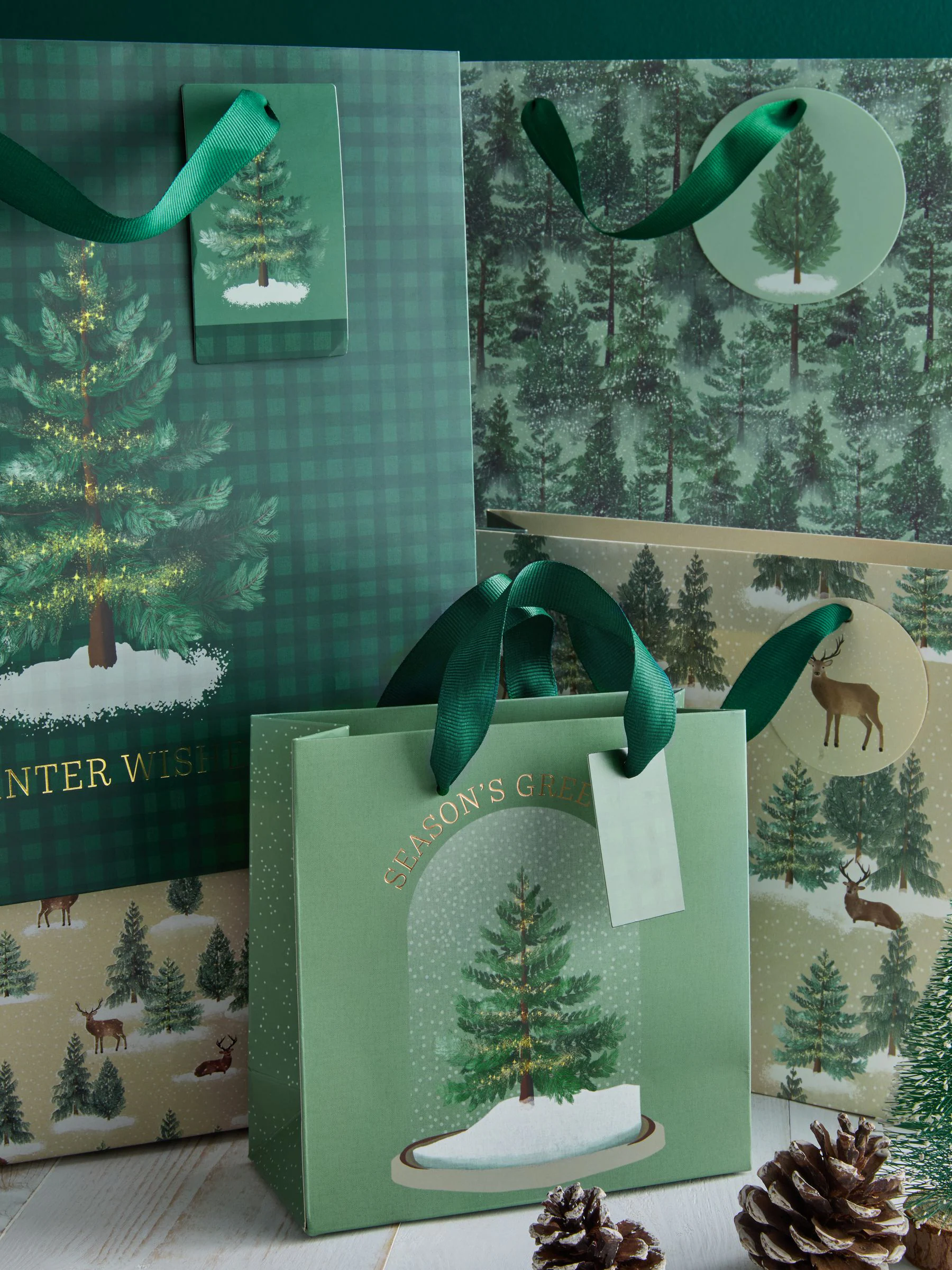 Cadeautassen met kerstmis-print