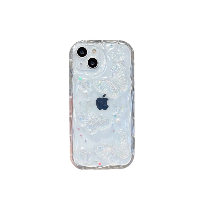 Tondephiry - Transparante telefoonhoes met vlinderprint voor iPhone 16, 16 Plus, 16 Pro, 16 Pro Max, 15, 15 Pro, 15 Pro Max, 14, 14 Plus, 14 Pro, 14 Pro Max, 13, 13 Pro, 13 Pro Max