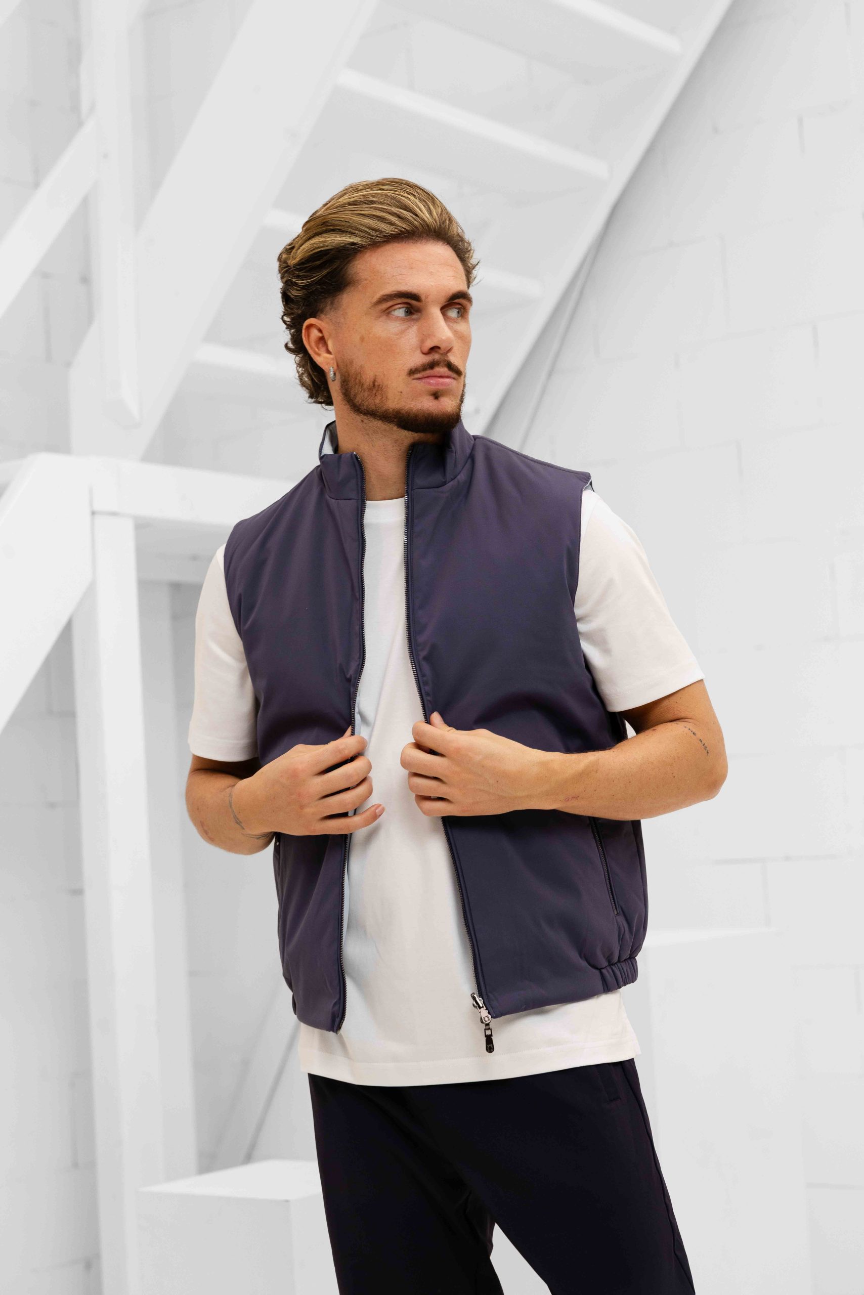 Cou7ure Essentials Reversible Reflection Bodywarmer Heren Blauw