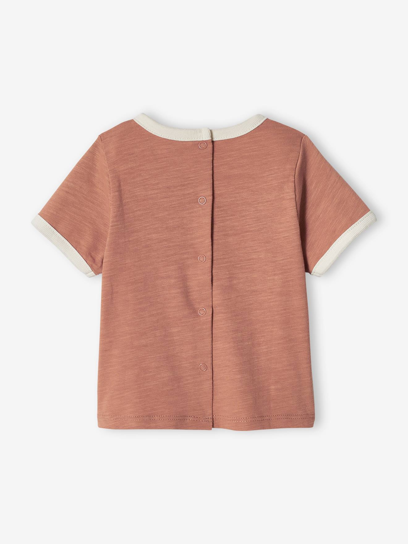 Camiseta infantil de manga curta em algodão misto 