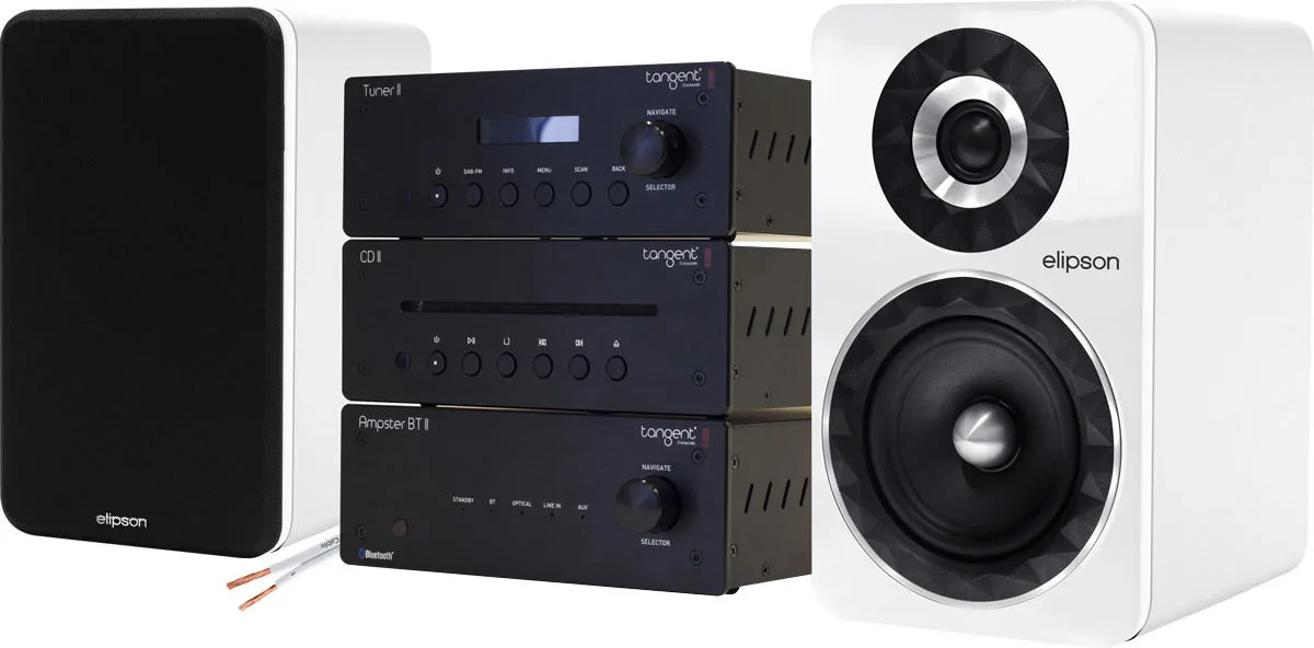 Tangent Ampster BT II   CD II   Tuner II   Elipson Prestige Facet 6B Blanc Chaînes hi-fi composées