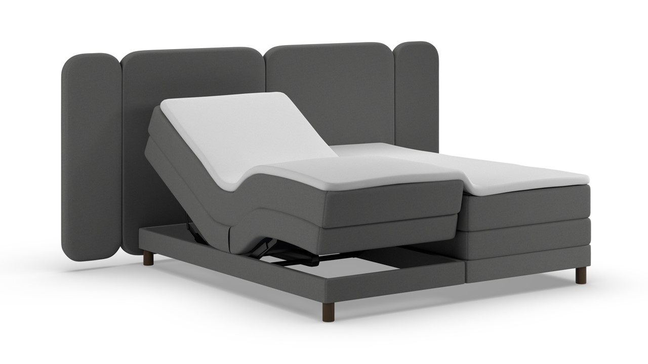 Elektrische boxspring Ridge - Warm wool anthracite