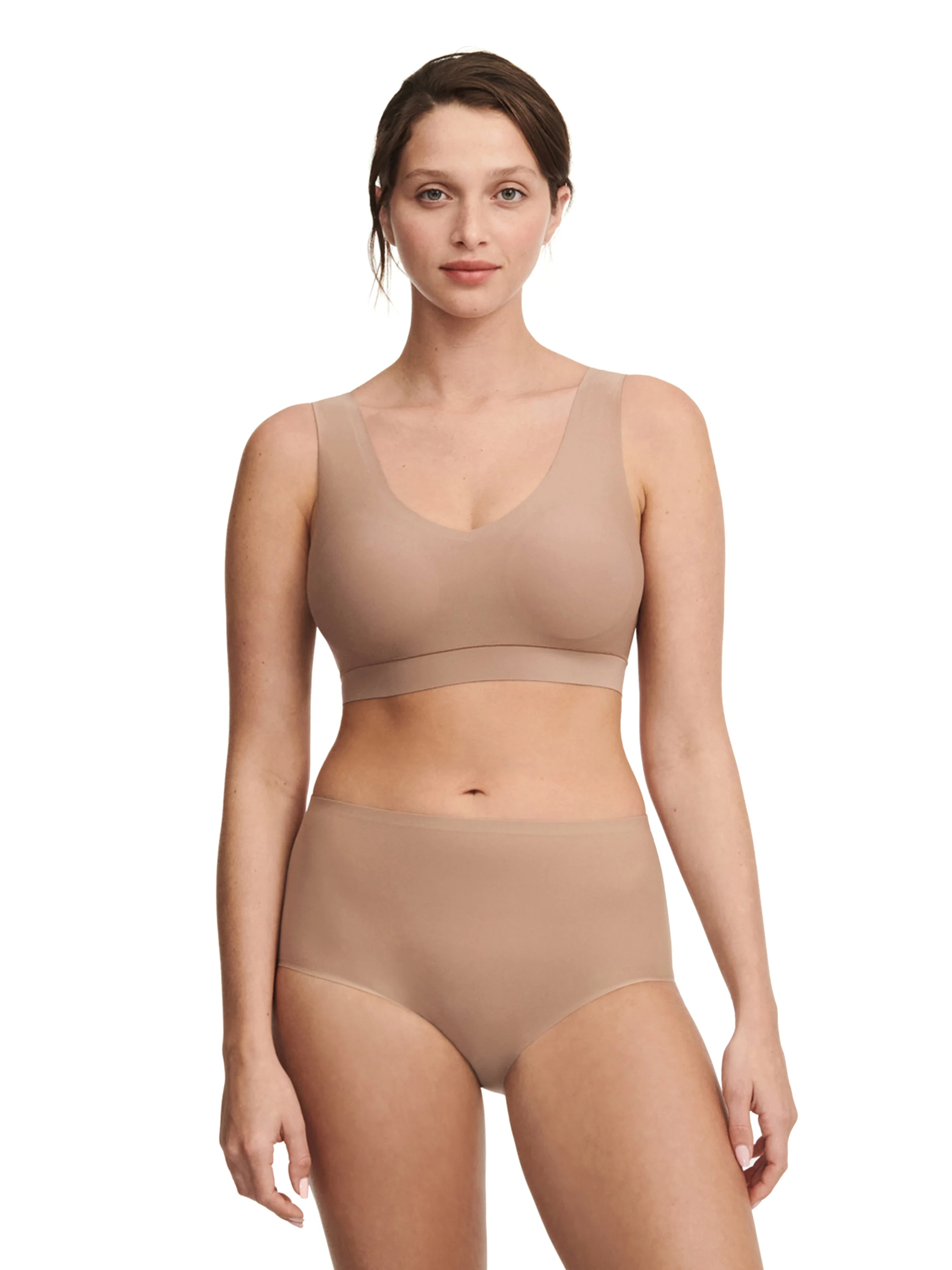 SOFTSTRETCH - Brassière coques v neck | Beige