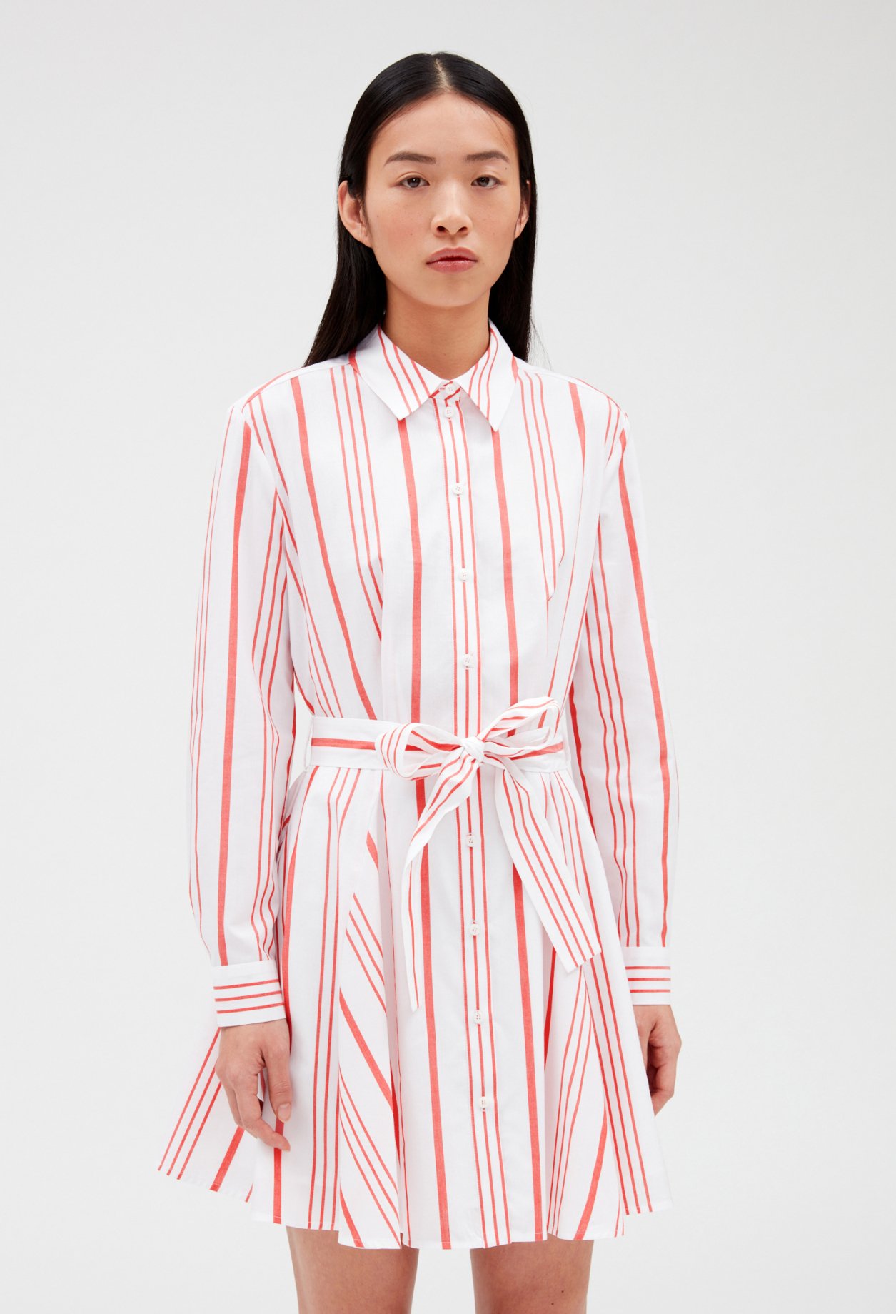 Robe chemise courte rayee
