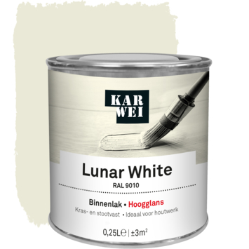 KARWEI binnenlak hoogglans RAL 9010 lunar white 250 ml