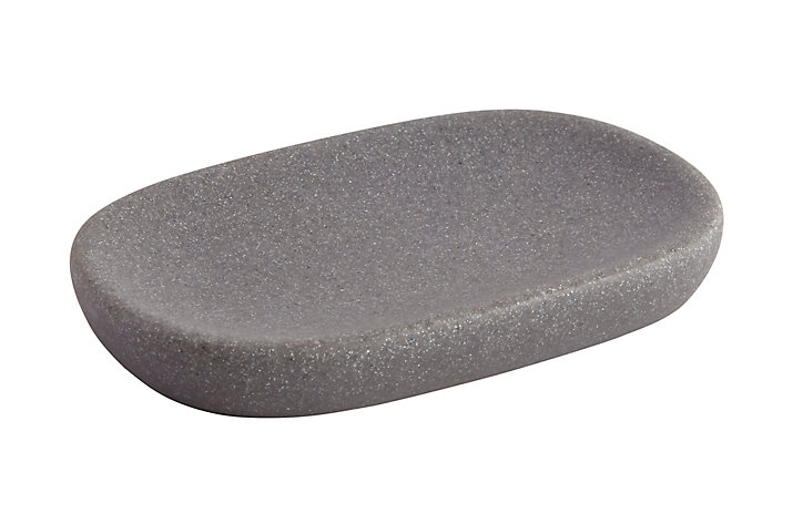 Porte savon GoodHome Jubba en polyrésine coloris gris l.14 x P.9 x H.1,9 cm
