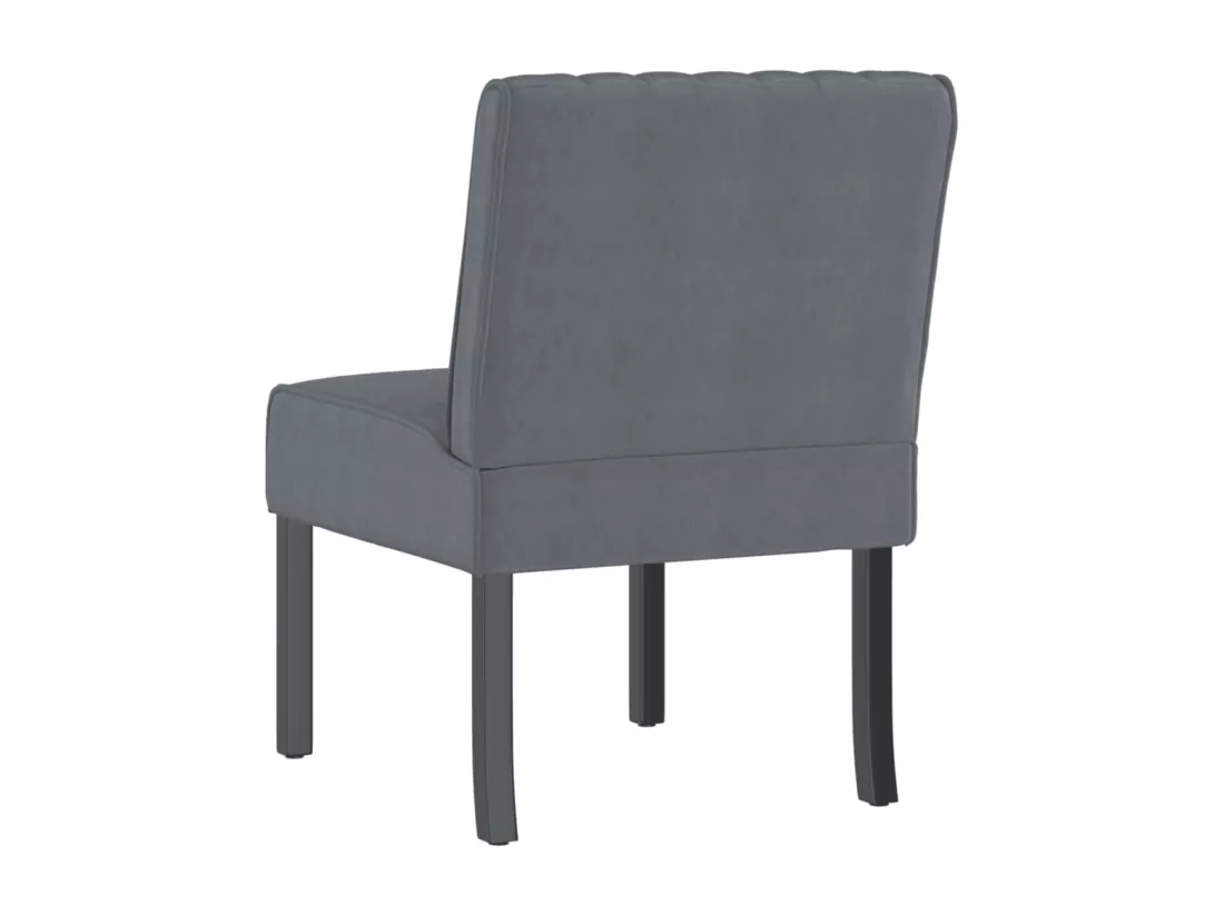 Fauteuil sans accoudoirs gris foncé velours