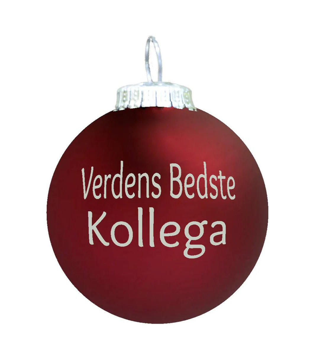 Rolsted Copenhagen  Verdens Bedste Kollega julekugle - mørk rød
