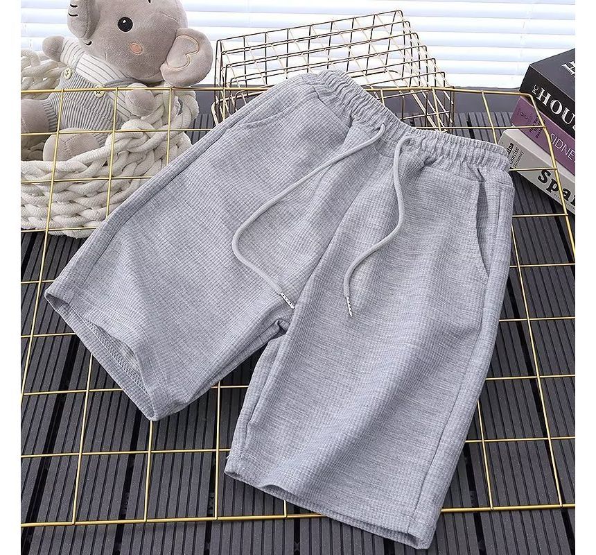 Acrius - Effen shorts met trekkoordtaille