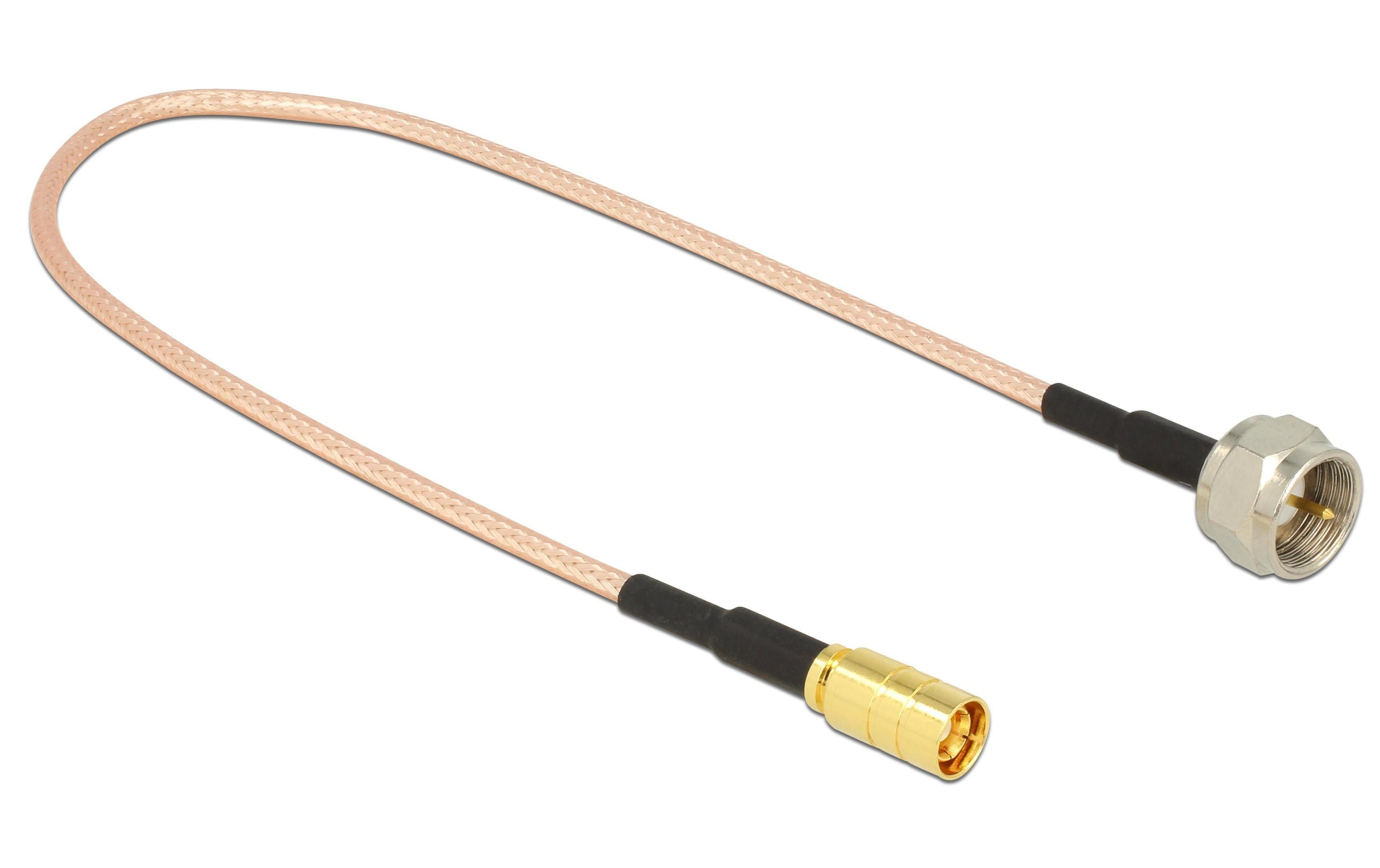 Antennenadapter 25cm F-Type Stecker (m) - SMB Stecker (m)Delock Antennenkabel F Stecker zu SMB Stecker RG-316 25 cm