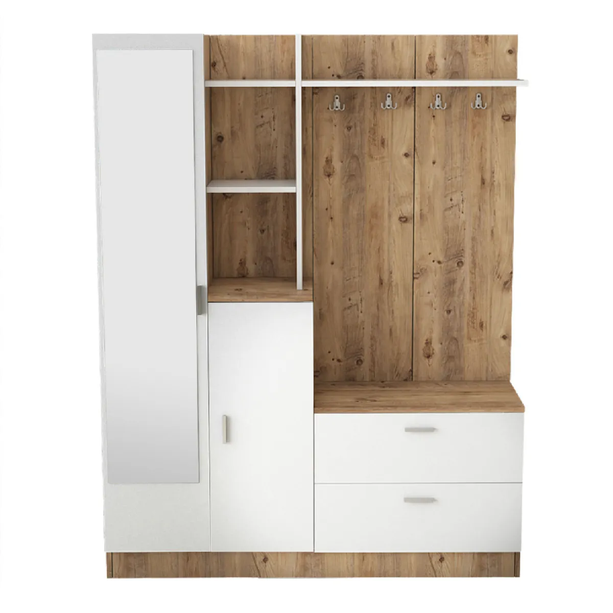 CONCEPT USINE Meuble d'entrée ANKA - Bois naturel/blanc
