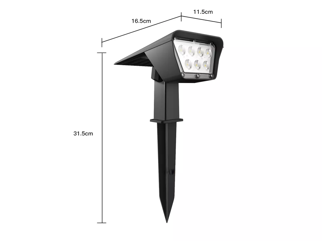 Lot de 2 spots solaires CURTIS Noir Plastique 200LM