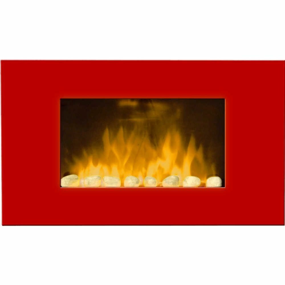 Cheminée design red line en acier et verre trempé rouge
